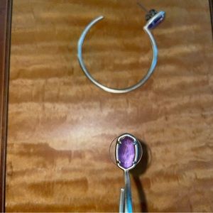 Kendra Scott Pepper Gold Hoop Earrings Purple Mica